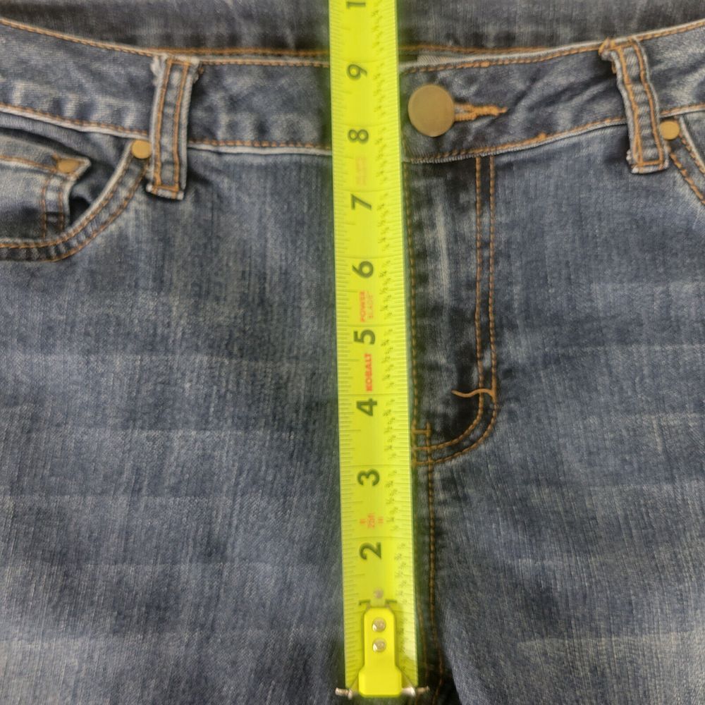 JW Jeans Womens 8 Blue Mid Rise Tapered Cuffed Hem Medium Wash Denim - Picture 4 of 13